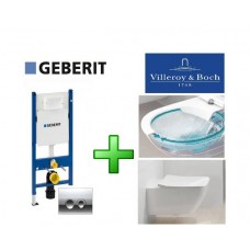 Инсталляция Geberit 458.161.21.1 + унитаз Villeroy&Boch  Venticello Direct Flush 4611R001